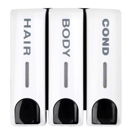 ILIKEPOW Soap Dispenser for Shower Gel Shampoo Conditioner Wall Mount Triple White