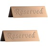 POFET Pack of 2 Reserved Sign - Brushed Stainless Steel