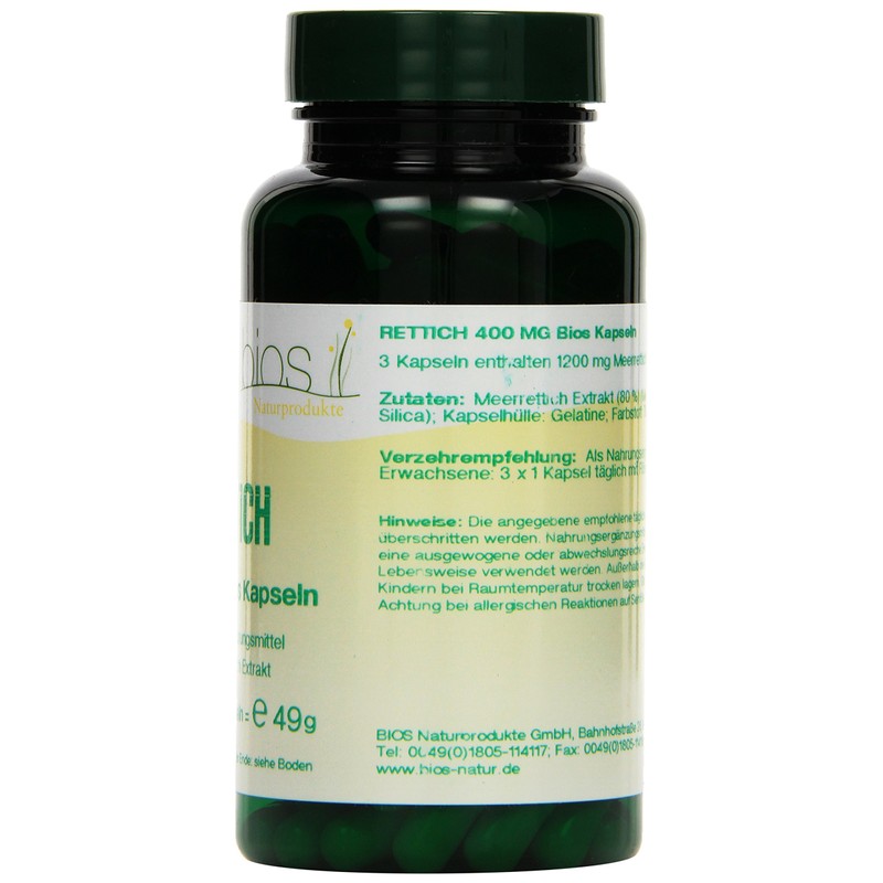 Bios Radish 400 mg Capsules, Pack of 1 (1 x