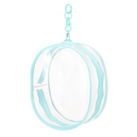 uxcell Figure Display Bag with Keychain, 6.1 x 3.1 x 7.3 Inch PVC Oval Portable Dolls Pouch Carrying Case Storage Bag Keychain Charm for Showing Off Boxes Dolls, Sky Blue