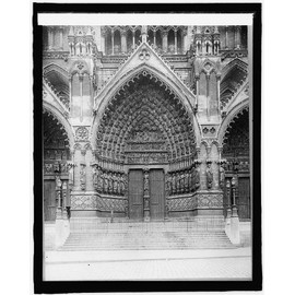 HistoricalFindings Photo: France,Amiens Cathedral,Center Portal,Europe,National Photo Company,c1916