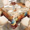 Fall Square Tablecloth 60x60 Inch, Washable Thanksgiving Autumn Pumpkin Fall