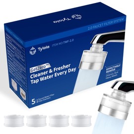 Tylola Wasserfilter für Badezimmer- & Küchenarmaturen –Passend für Gewindewasserhähne mit 8 Adaptern & Schlüssel – Reduziert Kalk, Chlor & Metalle – Lindert Reizungen Haut– TWF 3.0