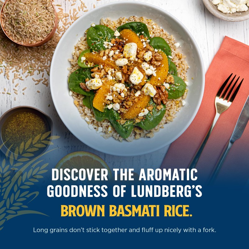 Lundberg Organic Long-Grain Brown Basmati Rice, Bulk – Non-Sticky, Fluffy