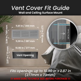 Repa Market 12x4 Inch Air Vent Cover/Gray Galvanized Steel Louvered Grill Cover with Mesh Screen/Wall or Ceiling Vent/Durable Flush Mount HVAC Register for Indoor and Outdoor Ventilation