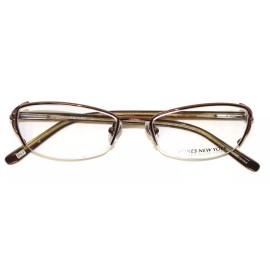 Jones New York Ophthalmic Metal Rimless Rectangle Eyewear Frame, J426 Brown