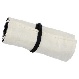 PATIKIL Handmade 48 Slots Roll Up Pencil Case, Canvas Pencil Wrap Pouch Pen Holder Organizer for Artist Drawing Coloring Sketching, White/Black