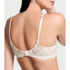 Victoria's Secret Dream Angels Wicked Unlined Lace Balconette Bra, Bras for Women, Coconut White, 38DDD