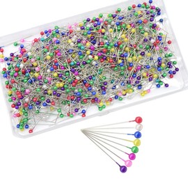 Yosawa 800 Pcs Sewing Pins Straight Pins with Colored Ball Plastic Heads for Fabric, Jewelry DIY, Craft and Sewing （38mm/Colour）