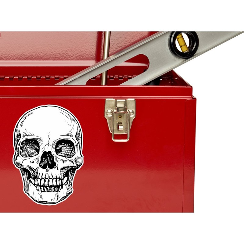 2 x 10cm/100mm Skull Vinyl Stickers Travel Luggage Horror Scary