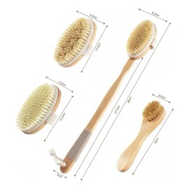 Cepillo Corporal Exfoliante Cuerpo Piel Circulacion Kit 4pcs