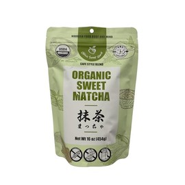 Chérie Sweet Heart Té verde matcha dulce orgánico en polvo, mezcla estilo cafetería de Cherie Sweet Heart (16 oz) (el empaque puede variar)           