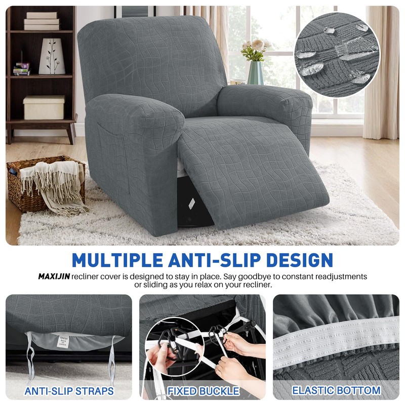 MAXIJIN Waterproof Recliner Covers for Large Recliner 3 Pieces Oversized