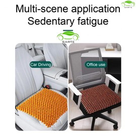 SARTE Wooden Beads for Car Seat Ultra Comfort Wooden Beads Cover Acupressure Sitting Bead Seat Wooden Cushion Pad for All Type of Chairs (Beige, 1Pc)