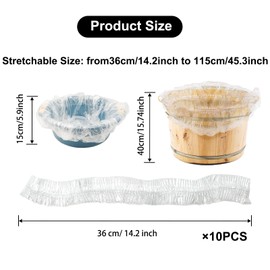 WOOPSOO Disposable Foot Tub Liner Disposable Clear Pedicure Spa Liners Plastic Pedicure Bowl Liners, Portable Thin Large for Foot Pedicure Spa Beauty Salon Hotel Home Use (10 Pcs)