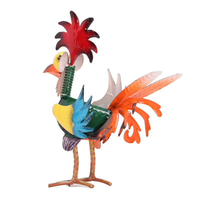 Rooster Statue Figures Ornament Metal Rooster Display Model Toy for