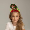LUX ACCESSORIES Green Christmas Elves Hats Stripe Ribbon Red Fur