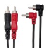 HOSA CRA-202R Dual RCA to Dual Right-angle RCA Stereo Interconnect,