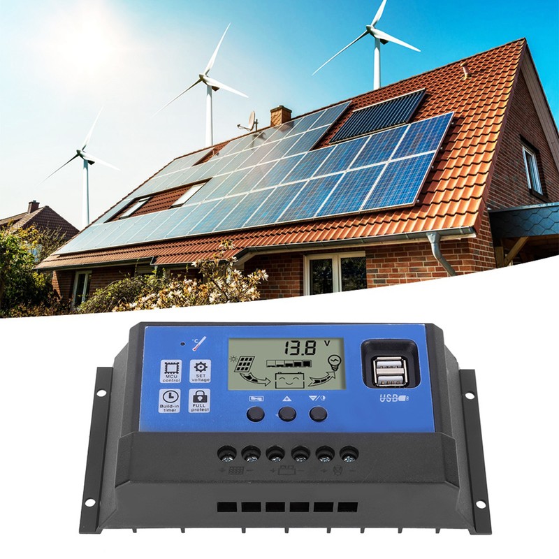 60A 12/24V LCD Display Street Lamp Intelligent Solar PWM Dual