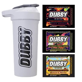 Dubby Energy Energy Drink Sampler Pack - 3 Assorted Flavors & Shaker Cup
