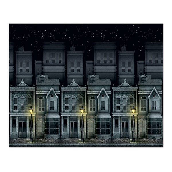 Beistle 52190 Victorian Townscape Backdrop, 4' x 30'