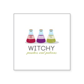 CafePress Witchy Powders & Potions Sticker Square Bumper Sticker Car Decal