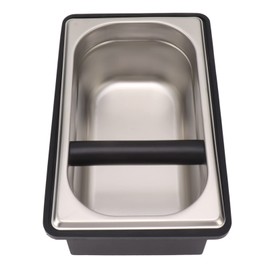 Tgoon Coffee Knock Box, Rubber Coffee Box with Removable Stainless Steel Ground Container for Cafe Bar, Espresso Knock Box Espresso Accessories (L)