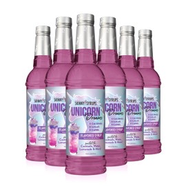 Jordan's Skinny Mixes Sugar Free Syrup, Unicorn Flavor, Fruit Flavored Water Enhancer, Drink Mix for Ice Tea, Lemonade & More, Zero Calorie Flavoring, Keto Friendly, 25.4 Fl Oz, 6 Pack
