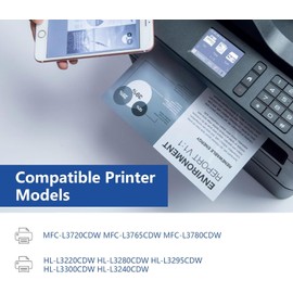 TN229 Toner Cartridges 4 Pack TN229BK/C/M/Y Replacement for Brother 229 TN-229 TN229XL TN-229XL Toner for HL L3280CDW MFC L3720CDW Printer Toner - TN2294PK ( Black, Cyan, Magenta, Yellow)