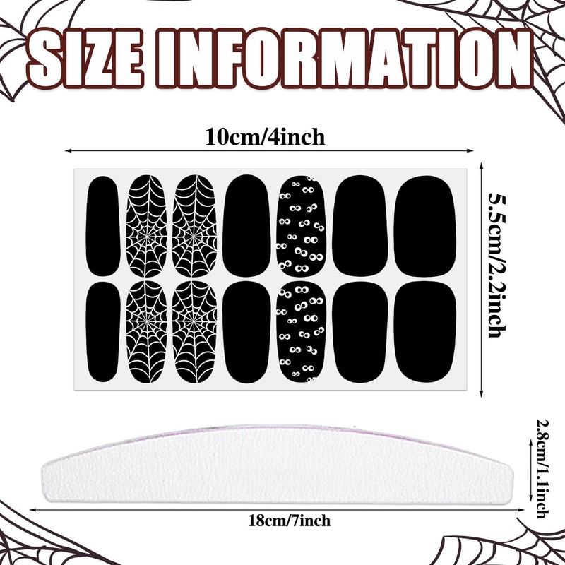 12 Sheets Halloween & Christmas Nail Stickers Full Wraps, Nail