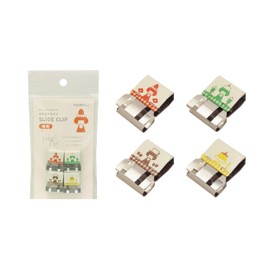 TOHKIN MZTSC-L4KI Mizutama Collaboration Design Slide Clip Coffee Large Pack of 4