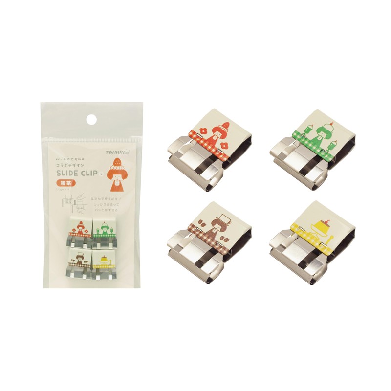 TOHKIN MZTSC-L4KI Mizutama Collaboration Design Slide Clip Coffee Large Pack