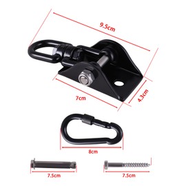 ONLISUM Swing Hangers Heavy Duty Black Stainless Steel Hammock Hanging Kit 360° Rotate 1200lb Capacity Ceiling Hook for Hammock, Veranda Seat, Chair, Swing Sets, Yoga and Gym