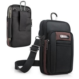 ALion-ots Men's Pouch, Shoulder Bag, Fanny Pouch, Waterproof, Smartphone Pouch, Multi-functional Storage, 4-Way Climbing Pouch, Carabiner, Shoulder Strap, EDC Molle Tactical Bag, Sports Waist Bag,