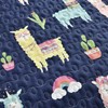 Make A Wish Southwest Llama Cactus Navy & Yellow Reversible