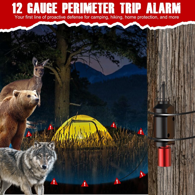 Perimeter Trip Alarm, 12 Gauge Camping Trip Wire Alarm Device,
