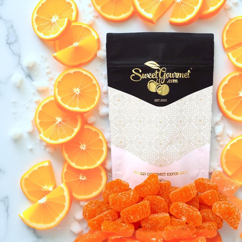 SweetGourmet Orange Fruit Slices, Sugar Coated Jelly Candy, 2.5-Pound Bulk