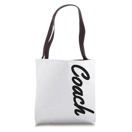Coach White Vertical Logo Tote Bag