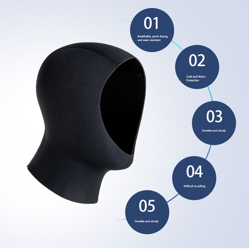 Wetsuit Hood Head Ear Protection UV Proof Breathable Diving Hat