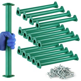 EISENSP 15 Set Metal Monkey Bars Ladder Rungs Set for Backyards Playground and Children Indoor and Outdoor Climbing Kit (16 Inch, Green)