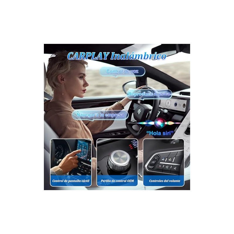 Mini Adaptador Automatico inalámbrico, 2026 Inalambrico Adaptador CarPlay/Android 2 en