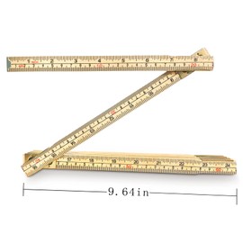ZXFUTURE Folding Wood Rule, 6 FT 6 Inch Foldable Ruler with US and Metric Measurements for Carpenters Lineman, Carpenter, Electrician, Engineers