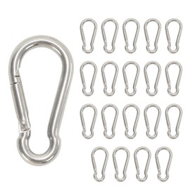 304 Stainless Steel Spring Snap Spring Hook Multi-functional Daily Life Key Holder Load Capacity 176.4 lbs (80 kg) 20 Pieces (5CM)