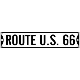 3 PACK ROUTE 66 STREET SIGN WHITE GARAGE WALL METAL 5X24 #5 BULK OF 3 PIECES