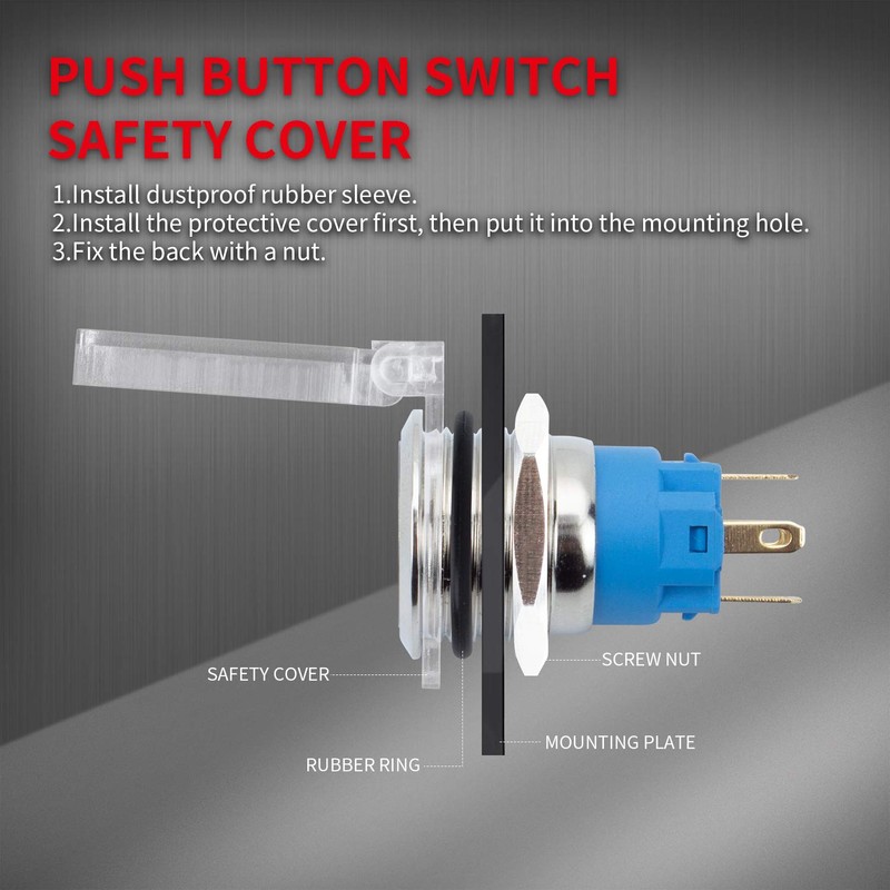 DaierTek 22mm Power Button Cover Child Proof Safety Push Button