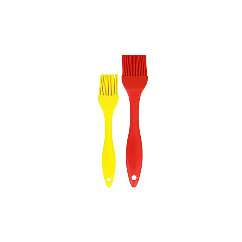 Silicone Basting Brush with Plastic Handle 2 Per Pack, Red