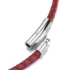 ELFASIO Braided Leather Cord 3MM Chain Necklace Stainless Steel Durable