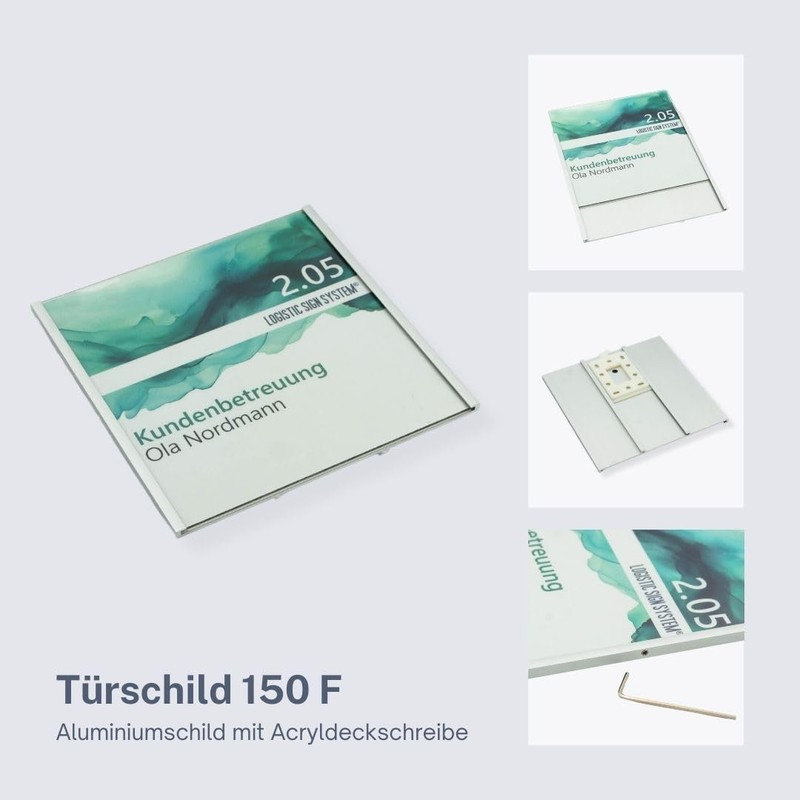 Logistic Sign System Door Sign 150F 150/150mm Aluminium Frame Acrylic