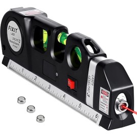 Laser Level Line Tool, Multipurpose Laser Level Kit Standard Cross Line Laser level Laser Line leveler Beam Tool with Metric Rulers 8ft/2.5M for Picture Hanging cabinets Tile Walls