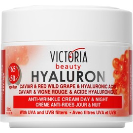 Hyaluron, Caviar & Red-Grape Anti-Wrinkle Lifting Day & Night Cream for Ages 50 to 65+ (50ml) by Victoria Beauty